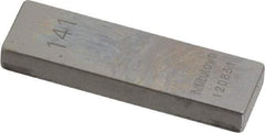 Mitutoyo - 0.141" Rectangular Steel Gage Block - Accuracy Grade AS-1, Includes Certificate of Inspection - Top Tool & Supply