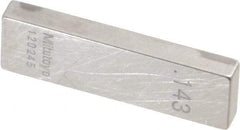 Mitutoyo - 0.143" Rectangular Steel Gage Block - Accuracy Grade AS-1, Includes Certificate of Inspection - Top Tool & Supply