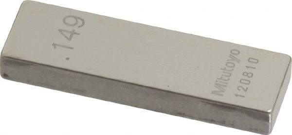 Mitutoyo - 0.149" Rectangular Steel Gage Block - Accuracy Grade AS-1, Includes Certificate of Inspection - Top Tool & Supply