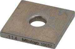 Mitutoyo - 0.114" Square Steel Gage Block - Accuracy Grade 0, Includes Certificate of Inspection - Top Tool & Supply