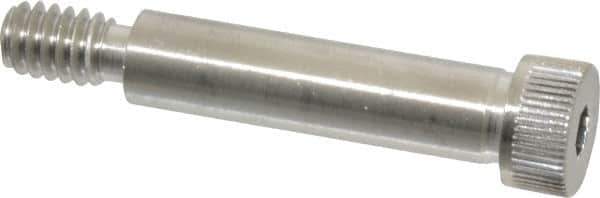 Made in USA - 5/16" Shoulder Diam x 1-1/4" Shoulder Length, 1/4-20 UNC, Hex Socket Shoulder Screw - 300, 18-8 Stainless Steel, Uncoated, 7/32" Head Height x 7/16" Head Diam - Top Tool & Supply