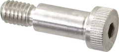 Made in USA - 3/8" Shoulder Diam x 3/4" Shoulder Length, 5/16-18 UNC, Hex Socket Shoulder Screw - 300, 18-8 Stainless Steel, Uncoated, 1/4" Head Height x 9/16" Head Diam - Top Tool & Supply