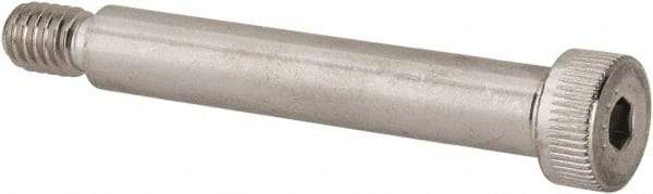 Made in USA - 3/8" Shoulder Diam x 2-1/4" Shoulder Length, 5/16-18 UNC, Hex Socket Shoulder Screw - 300, 18-8 Stainless Steel, Uncoated, 1/4" Head Height x 9/16" Head Diam - Top Tool & Supply