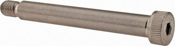 Made in USA - 3/8" Shoulder Diam x 2-3/4" Shoulder Length, 5/16-18 UNC, Hex Socket Shoulder Screw - 300, 18-8 Stainless Steel, Uncoated, 1/4" Head Height x 9/16" Head Diam - Top Tool & Supply