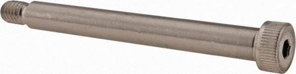 Made in USA - 3/8" Shoulder Diam x 3-1/4" Shoulder Length, 5/16-18 UNC, Hex Socket Shoulder Screw - 300, 18-8 Stainless Steel, Uncoated, 1/4" Head Height x 9/16" Head Diam - Top Tool & Supply