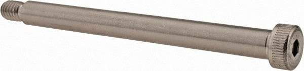 Made in USA - 3/8" Shoulder Diam x 4" Shoulder Length, 5/16-18 UNC, Hex Socket Shoulder Screw - 300, 18-8 Stainless Steel, Uncoated, 1/4" Head Height x 9/16" Head Diam - Top Tool & Supply