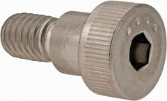 Made in USA - 1/2" Shoulder Diam x 3/8" Shoulder Length, 3/8-16 UNC, Hex Socket Shoulder Screw - 300, 18-8 Stainless Steel, Uncoated, 5/16" Head Height x 3/4" Head Diam - Top Tool & Supply