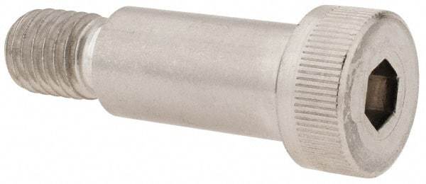 Made in USA - 5/8" Shoulder Diam x 1-1/4" Shoulder Length, 1/2-13 UNC, Hex Socket Shoulder Screw - 300, 18-8 Stainless Steel, Uncoated, 3/8" Head Height x 7/8" Head Diam - Top Tool & Supply