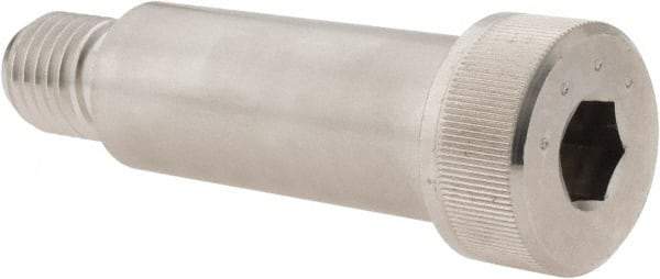 Made in USA - 1" Shoulder Diam x 2-1/2" Shoulder Length, 3/4-10 UNC, Hex Socket Shoulder Screw - 300, 18-8 Stainless Steel, Uncoated, 5/8" Head Height x 1-5/16" Head Diam - Top Tool & Supply