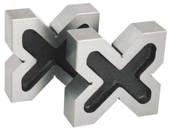 SPI - 1-9/16 to 2-3/8" Capacity, 90° Angle, Cast Iron 4-Way V-Block - 4-3/4" Long x 1-3/8" Wide x 4-3/4" High, Sold as Matched Pair - Top Tool & Supply