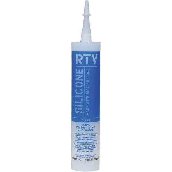 White Lightning - 10 oz Tube Clear RTV Silicone Sealant - 5 to 7 Days Full Cure Time - Top Tool & Supply