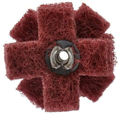 Standard Abrasives - 1-1/2" Diam Medium Density Cross Buff - 3 Plys, 8-32 Thread, Very Fine Grade, 20,000 Max RPM - Top Tool & Supply