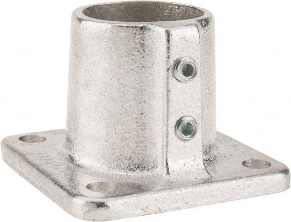 Hollaender - 1-1/2" Pipe, Base Flange, Aluminum Alloy Flange Pipe Rail Fitting - Bright Finish - Top Tool & Supply