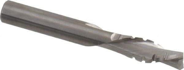 Onsrud - 3/8" Cutting Diam x 1-1/8" Length of Cut, 2 Flute, Downcut Spiral Router Bit - Uncoated, Right Hand Cut, Solid Carbide, 3" OAL x 3/8" Shank Diam, Chipbreaker, 30° Helix Angle - Top Tool & Supply