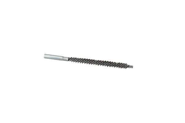 Schaefer Brush - 4" Brush Length, 3/8" Diam, Double Stem, Double Spiral Tube Brush - 6" Long, Stainless Steel, 12-24 Female Connection - Top Tool & Supply