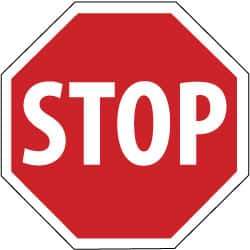 NMC - "Stop", 30" Wide x 30" High, Aluminum Stop & Yield Signs - 0.063" Thick, White on Red, Octagon, Post Mount - Top Tool & Supply