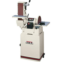 Jet - 48 Inch Long x 6 Inch Wide Belt, 12 Inch Diameter, Horizontal and Vertical Combination Sanding Machine - 2,500 Ft./min Belt Speed, 1-1/2 HP, Single Phase - Top Tool & Supply