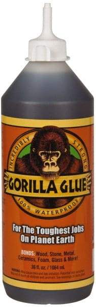 Gorilla Glue - 36 oz Bottle Brown All Purpose Glue - 20 min Working Time - Top Tool & Supply