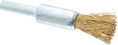 Value Collection - 1/2" Brush Diam, Crimped, End Brush - 1/4" Diam Shank, 4,500 Max RPM - Top Tool & Supply