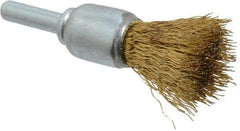 Value Collection - 5/8" Brush Diam, Crimped, End Brush - 1/4" Diam Shank, 4,500 Max RPM - Top Tool & Supply