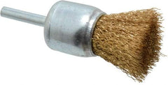 Value Collection - 1-1/4" Brush Diam, Crimped, End Brush - 1/4" Diam Shank, 4,500 Max RPM - Top Tool & Supply