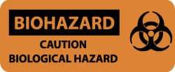 NMC - "Biohazard - Caution - Biological Hazard", 7" Long x 17" Wide, Rigid Plastic Safety Sign - Rectangle, 0.05" Thick, Use for Hazardous Materials - Top Tool & Supply