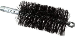 Schaefer Brush - 4-1/2" Brush Length, 2-1/4" Diam, Double Stem, Double Spiral Tube Brush - 7-1/2" Long, Tempered Steel Wire, 1/4" NPT Male Connection - Top Tool & Supply