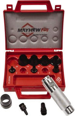 Mayhew - 11 Piece, 3 to 20mm, Hollow Punch Set - Round Shank, Alloy Steel, Comes in Plastic Case - Top Tool & Supply