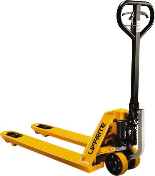 Lift-Rite - 5,000 Lb Capacity, 7-3/4" Lift Industrial Pallet Truck - 3" Min Lift Height, 48" Fork Length x 6-5/32" Fork Width, 27" Overall Width - Top Tool & Supply