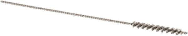 Brush Research Mfg. - 2.5mm Diam Helical Stainless Steel Tube Brush - Single Spiral, 0.003" Filament Diam, 3/4" Brush Length, 3" OAL - Top Tool & Supply