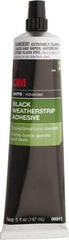 3M - 5 oz Tube Black Weatherstrip Adhesive - Series 08011, 24 hr Working Time, 24 hr Full Cure Time, Bonds to Rubber - Top Tool & Supply