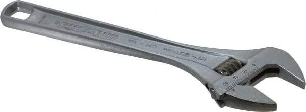 Channellock - 1-3/8" Jaw Capacity, 10" Standard Adjustable Wrench - Chrome Vanadium Steel, Chrome Finish - Top Tool & Supply