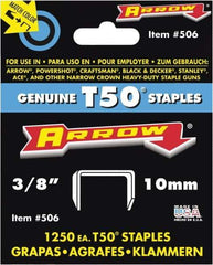 Arrow - 3/8" Wide High Carbon Steel Heavy-Duty Staples - 3/8" Leg Length - Top Tool & Supply