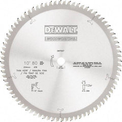 DeWALT - 10" Diam, 5/8" Arbor Hole Diam, 80 Tooth Wet & Dry Cut Saw Blade - Tungsten Carbide-Tipped, Standard Round Arbor - Top Tool & Supply