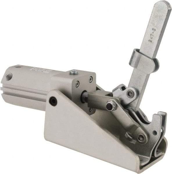 De-Sta-Co - 1,000 Lb Inner Hold Capacity, Horiz Mount, Air Power Hold-Down Toggle Clamp - 1/4 NPT Port, 145 Max psi, 94° Bar Opening, 57.15mm Height Under Bar - Top Tool & Supply