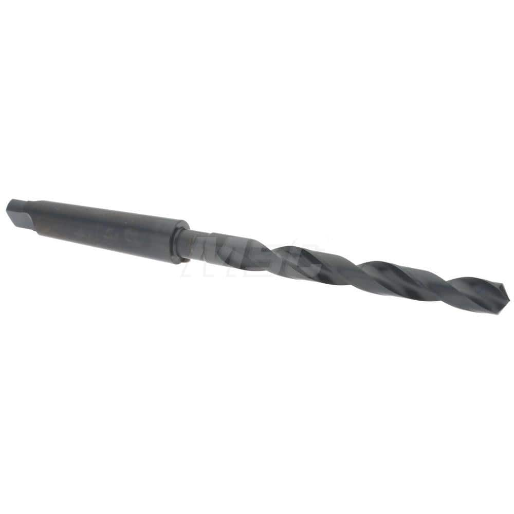 Taper Shank Drill Bit: 0.5″ Dia, 2MT, 118 °, High Speed Steel Oxide Finish, 8.25″ OAL