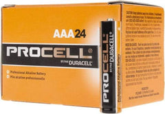 Duracell - Size AAA, Alkaline, 24 Pack, Standard Battery - 1.5 Volts, Button Tab Terminal - Top Tool & Supply