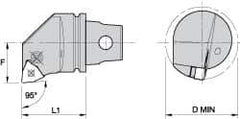 Kennametal - Left Hand Cut, Size KM32, WN.. Insert Compatiblity, Internal Modular Turning & Profiling Cutting Unit Head - 22mm Ctr to Cutting Edge, 35mm Head Length, Through Coolant, Series Kenlever - Top Tool & Supply