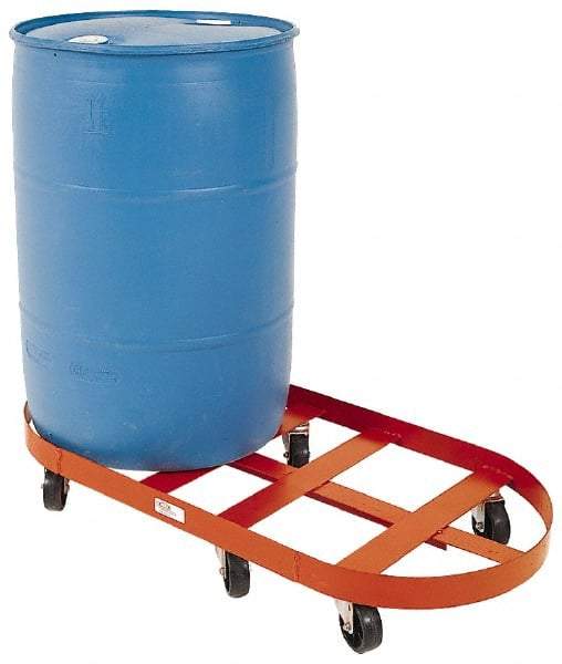 Made in USA - 1,800 Lb Load Capacity, 55 Gal Drum Dolly - 23-1/2" Wide x 6-3/4" High, 6 Wheels - Top Tool & Supply