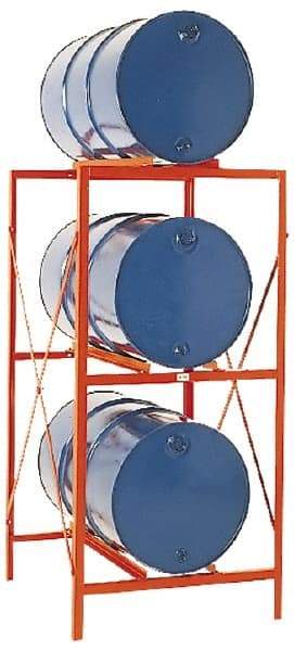 Made in USA - 7,200 Lb Load Capacity, 30 & 55 Gal Drum Storage Rack - 85-1/2" Wide x 70" High - Top Tool & Supply