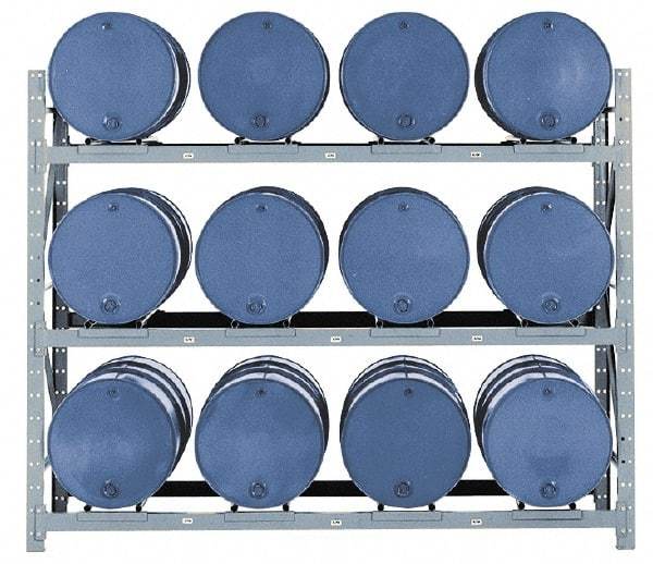 Made in USA - 14,475 Lb Load Capacity, 30 & 55 Gal Drum Pallet Rack - 105" Wide x 84" High - Top Tool & Supply