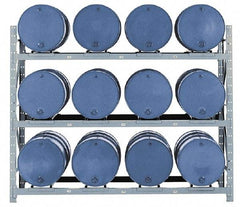 Made in USA - 19,300 Lb Load Capacity, 30 & 55 Gal Drum Pallet Rack - 105" Wide x 120" High - Top Tool & Supply