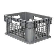 Akro-Mils - 0.89 Cu Ft, 30 Lb Load Capacity Gray Polyethylene Tote Container - Stacking, 15.8" Long x 11.8" Wide x 8.3" High - Top Tool & Supply