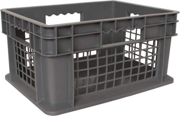 Akro-Mils - 0.89 Cu Ft, 83 Lb Load Capacity Gray Polyethylene Tote Container - Stacking, 15.8" Long x 11.8" Wide x 8.3" High - Top Tool & Supply