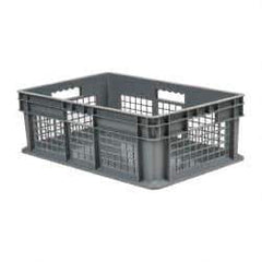 Akro-Mils - 1.78 Cu Ft, 83 Lb Load Capacity Gray Polyethylene Tote Container - Stacking, 23.3" Long x 15.8" Wide x 8.3" High - Top Tool & Supply