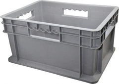 Akro-Mils - 0.89 Cu Ft, 83 Lb Load Capacity Gray Polyethylene Tote Container - Stacking, 15.8" Long x 11.8" Wide x 8.3" High - Top Tool & Supply