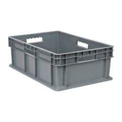 Akro-Mils - 1.78 Cu Ft, 83 Lb Load Capacity Gray Polyethylene Tote Container - Stacking, 23.3" Long x 15.8" Wide x 8.3" High - Top Tool & Supply