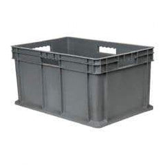 Akro-Mils - 2.67 Cu Ft, 125 Lb Load Capacity Gray Polyethylene Tote Container - Stacking, 23.3" Long x 15.8" Wide x 12.3" High - Top Tool & Supply