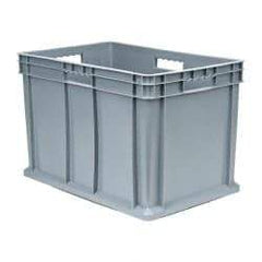 Akro-Mils - 3.55 Cu Ft, 150 Lb Load Capacity Gray Polyethylene Tote Container - Stacking, 23.3" Long x 15.8" Wide x 16.1" High - Top Tool & Supply