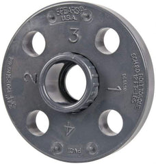 Value Collection - 3/4" Pipe, 3-7/8" OD, PVC Socket Pipe Flange - Schedule 80, Gray - Top Tool & Supply